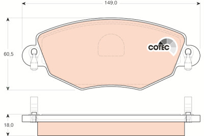 Conjunto de 4 pastilhas de freio COTEC TRW GDB1434