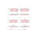 Conjunto de 4 pastilhas de freio COTEC TRW GDB1456