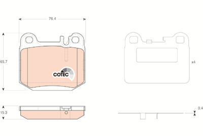 Conjunto de 4 pastilhas de freio COTEC TRW GDB1457