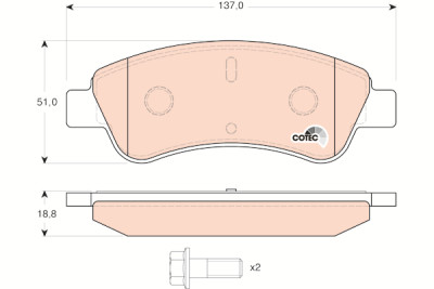Conjunto de 4 pastilhas de freio COTEC TRW GDB1463