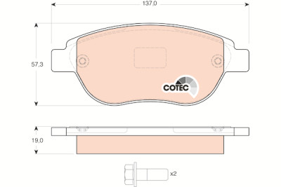 Conjunto de 4 pastilhas de freio COTEC TRW GDB1464