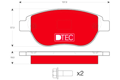 Conjunto de 4 pastilhas de freio DTEC COTEC TRW GDB1464DTE