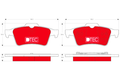 Conjunto de 4 pastilhas de freio DTEC COTEC TRW GDB1469DTE