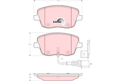 Conjunto de 4 pastilhas de freio COTEC TRW GDB1472