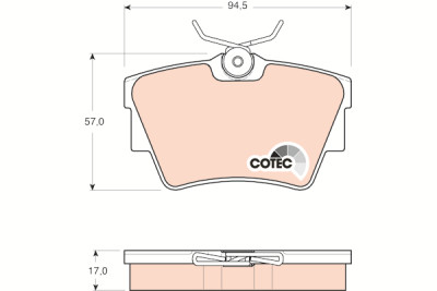Conjunto de 4 pastilhas de freio COTEC TRW GDB1479