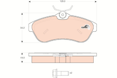 Conjunto de 4 pastilhas de freio COTEC TRW GDB1496