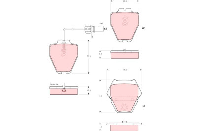 Conjunto de 8 pastilhas de freio TRW GDB1505