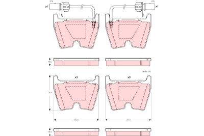 Conjunto de 8 pastilhas de freio TRW GDB1507