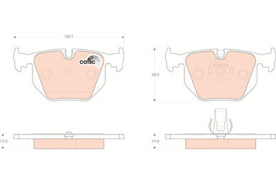 Conjunto de 4 pastilhas de freio COTEC TRW GDB1530
