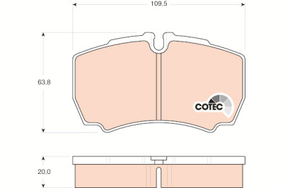 Conjunto de 4 pastilhas de freio COTEC TRW GDB1535