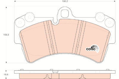 Conjunto de 4 pastilhas de freio COTEC TRW GDB1548
