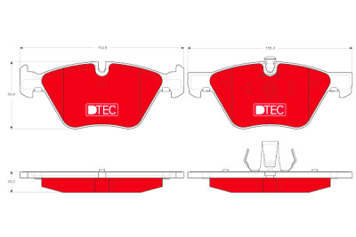 Conjunto de 4 pastilhas de freio DTEC COTEC TRW GDB1559DTE