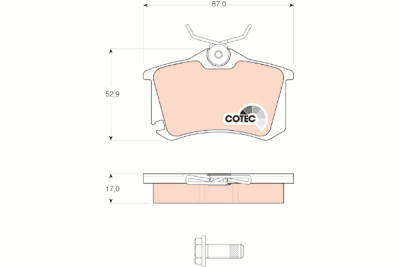 Conjunto de 4 pastilhas de freio COTEC TRW GDB1578