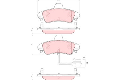 Conjunto de 4 pastilhas de freio TRW GDB1581