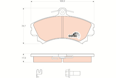 Conjunto de 4 pastilhas de freio COTEC TRW GDB1584