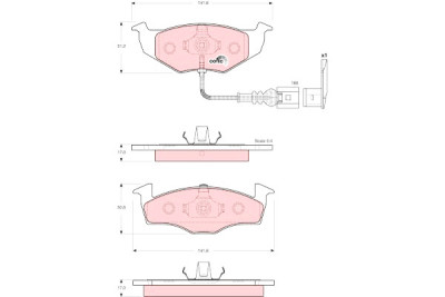 Conjunto de 4 pastilhas de freio COTEC TRW GDB1586