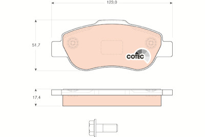 Conjunto de 4 pastilhas de freio COTEC TRW GDB1589