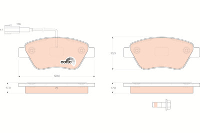 Conjunto de 4 pastilhas de freio COTEC TRW GDB1590