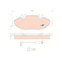 Conjunto de 4 pastilhas de freio para freios COTEC TRW GDB1600