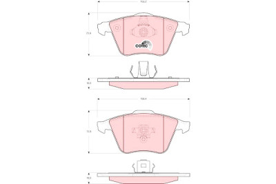 Conjunto de 4 pastilhas de freio COTEC TRW GDB1607