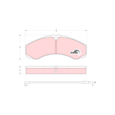Conjunto de 4 pastilhas de freio COTEC TRW GDB1609