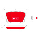 Jogo de 4 pastilhas de freio DTEC COTEC TRW GDB1622DTE
