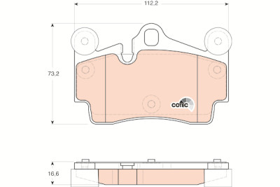 Conjunto de 4 pastilhas de freio COTEC TRW GDB1653