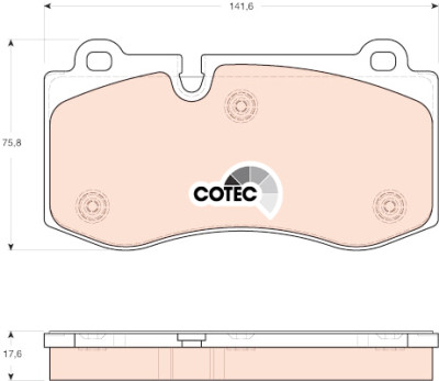 Conjunto de 4 pastilhas de freio COTEC TRW GDB1667