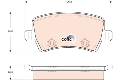 Conjunto de 4 pastilhas de freio COTEC TRW GDB1685