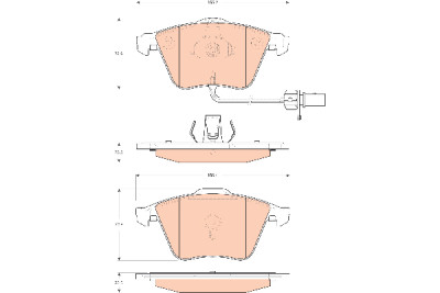 Conjunto de 4 pastilhas de freio TRW GDB1689