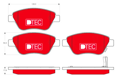 Jogo de 4 pastilhas de freio DTEC COTEC TRW GDB1700DTE