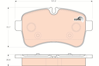 Conjunto de 4 pastilhas de freio COTEC TRW GDB1748