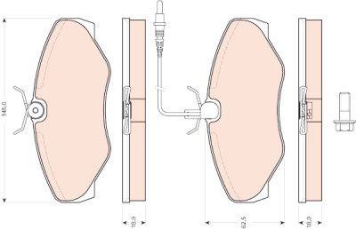 Conjunto de 4 pastilhas de freio TRW GDB1760