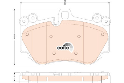 Conjunto de 4 pastilhas de freio COTEC TRW GDB1764