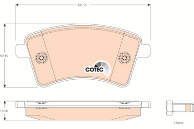 Conjunto de 4 pastilhas de freio COTEC TRW GDB1785
