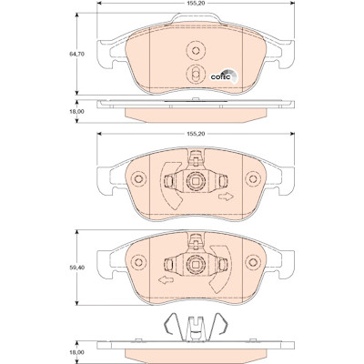 Conjunto de 4 pastilhas de freio COTEC TRW GDB1789