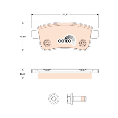 Conjunto de 4 pastilhas de freio COTEC TRW GDB1791