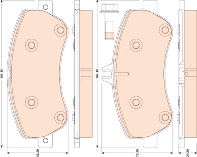 Conjunto de 4 pastilhas de freio TRW GDB1798
