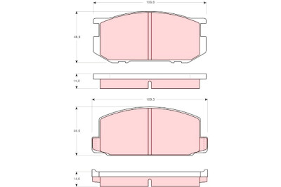Conjunto de 4 pastilhas de freio TRW GDB181