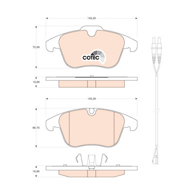 Conjunto de 4 pastilhas de freio COTEC TRW GDB1818