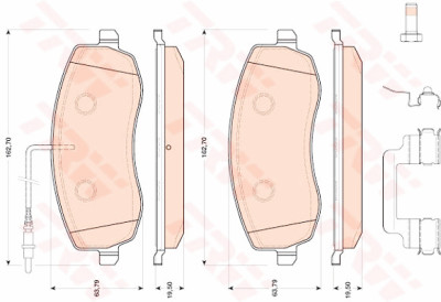 Conjunto de 4 pastilhas de freio TRW GDB1820