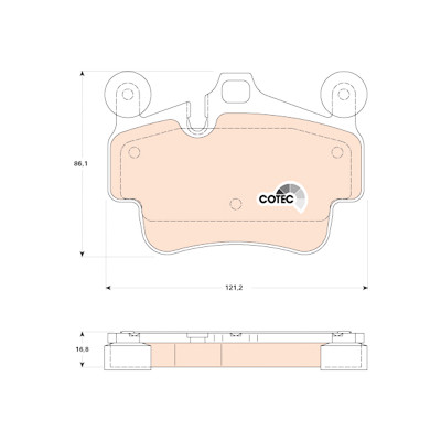 Conjunto de 4 pastilhas de freio COTEC TRW GDB1836