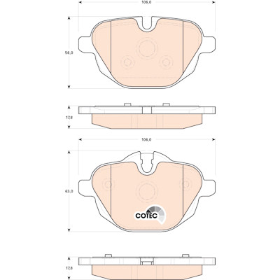 Conjunto de 4 pastilhas de freio COTEC TRW GDB1840