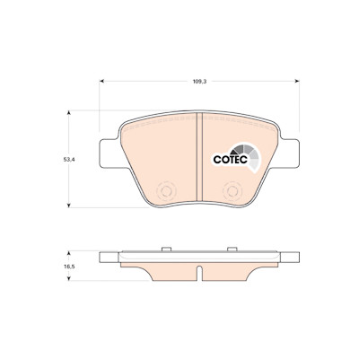Conjunto de 4 pastilhas de freio COTEC TRW GDB1841