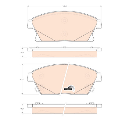 Conjunto de 4 pastilhas de freio COTEC TRW GDB1847