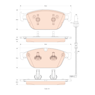 Conjunto de 4 pastilhas de freio COTEC TRW GDB1884