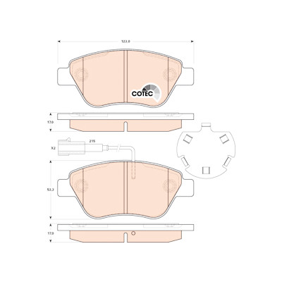 Conjunto de 4 pastilhas de freio COTEC TRW GDB1891