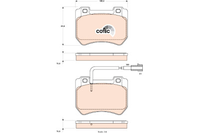 Conjunto de 4 pastilhas de freio COTEC TRW GDB1904