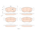 Conjunto de 4 pastilhas de freio COTEC TRW GDB1921