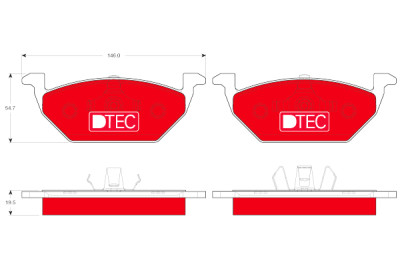 Conjunto de 4 pastilhas de freio DTEC COTEC TRW GDB1984DTE